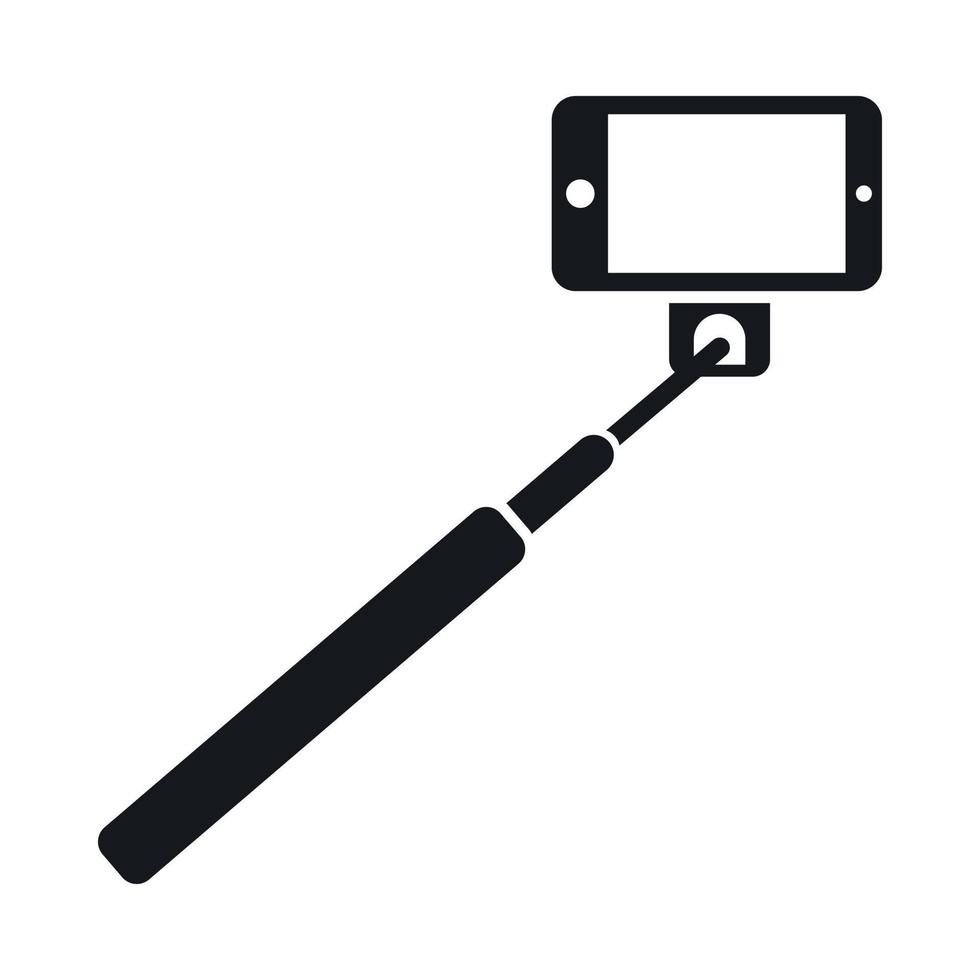 Selfie-Stick und Smartphone-Symbol, einfacher Stil vektor