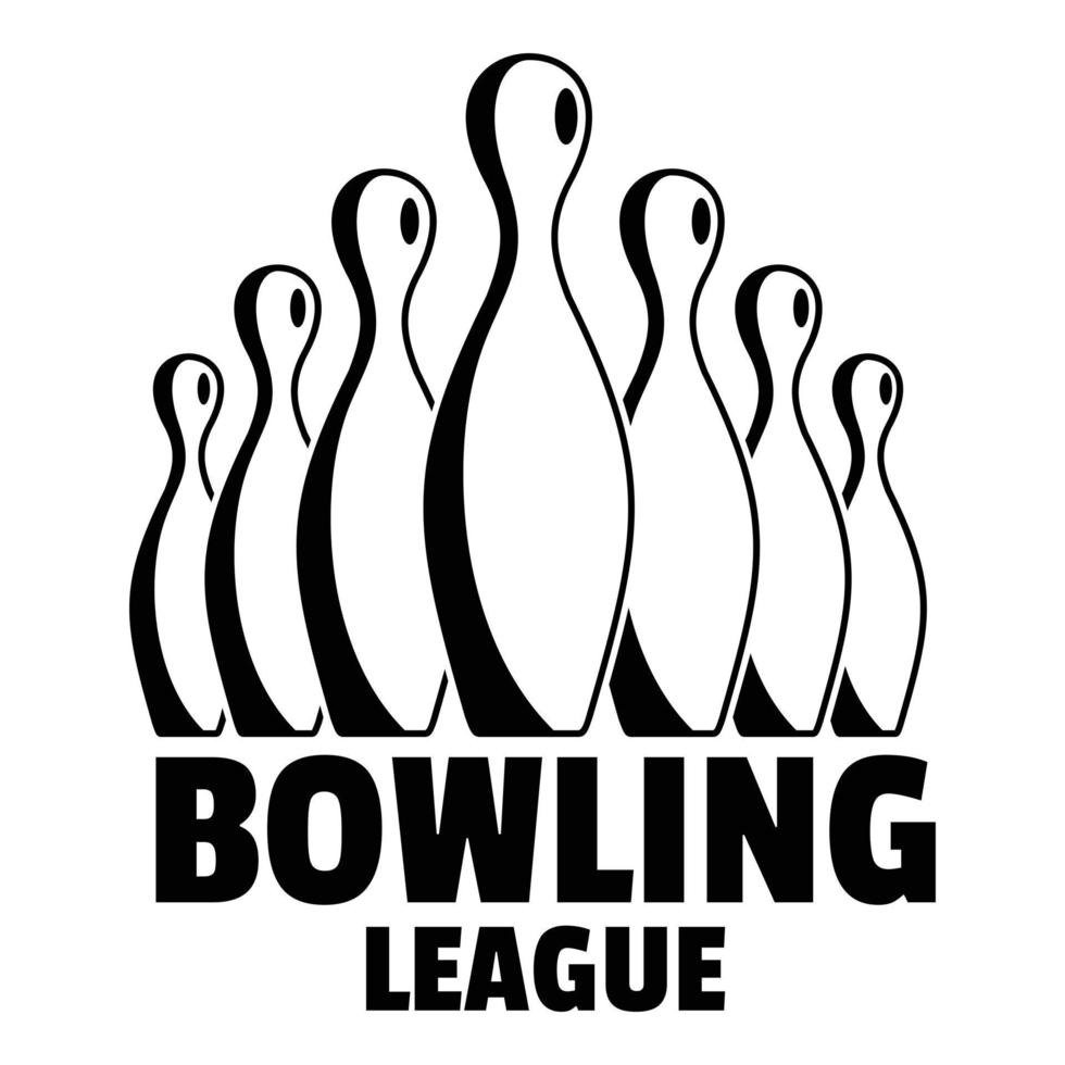 altes Bowling-Liga-Logo, einfacher Stil vektor