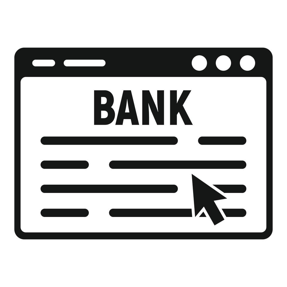 webb bank ikon, enkel stil vektor