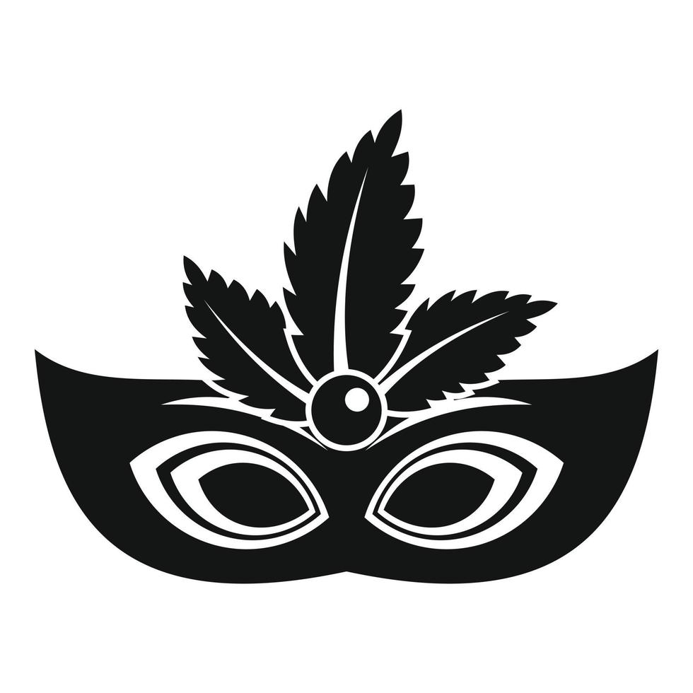 carnaval mask ikon, enkel stil vektor