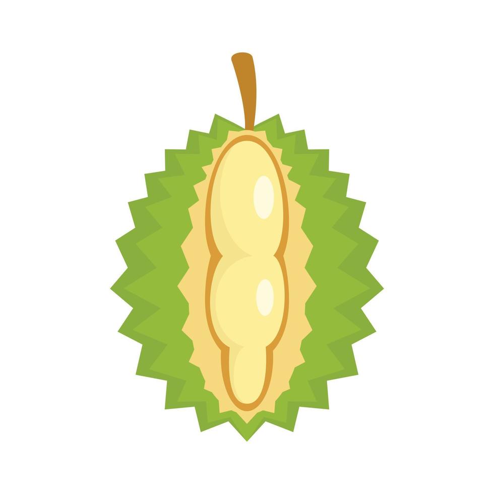 Geschnittene Durian-Ikone, flacher Stil vektor