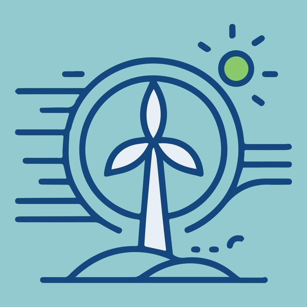 Symbol für Windmühlenvektor. Ökologische Windenergie. Erneuerbare Energie. vektor