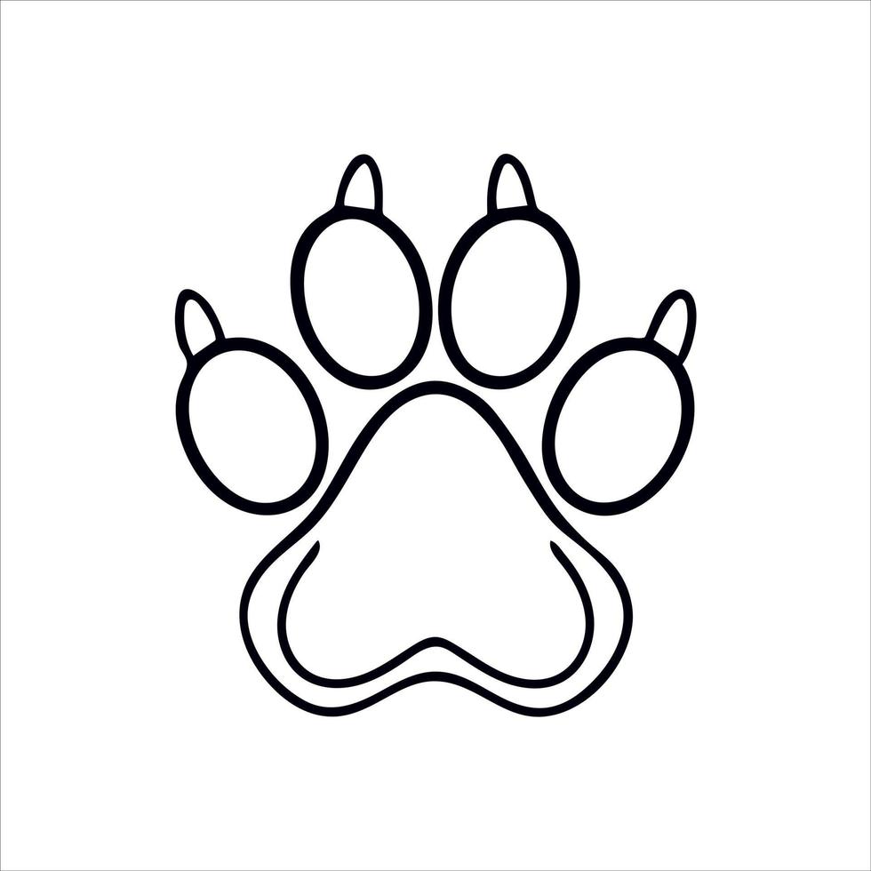 Hund Pfote Vektor Drucklinie Vektor-Logo.
