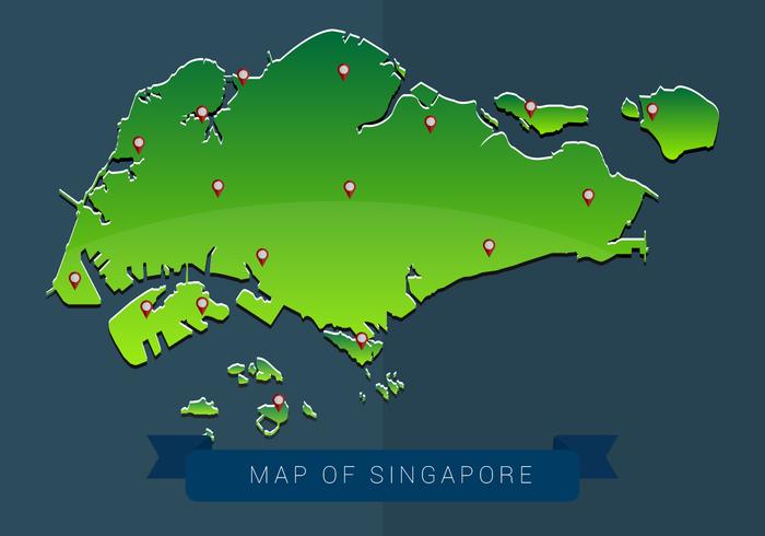 Karta över Singapore Vector Illustration