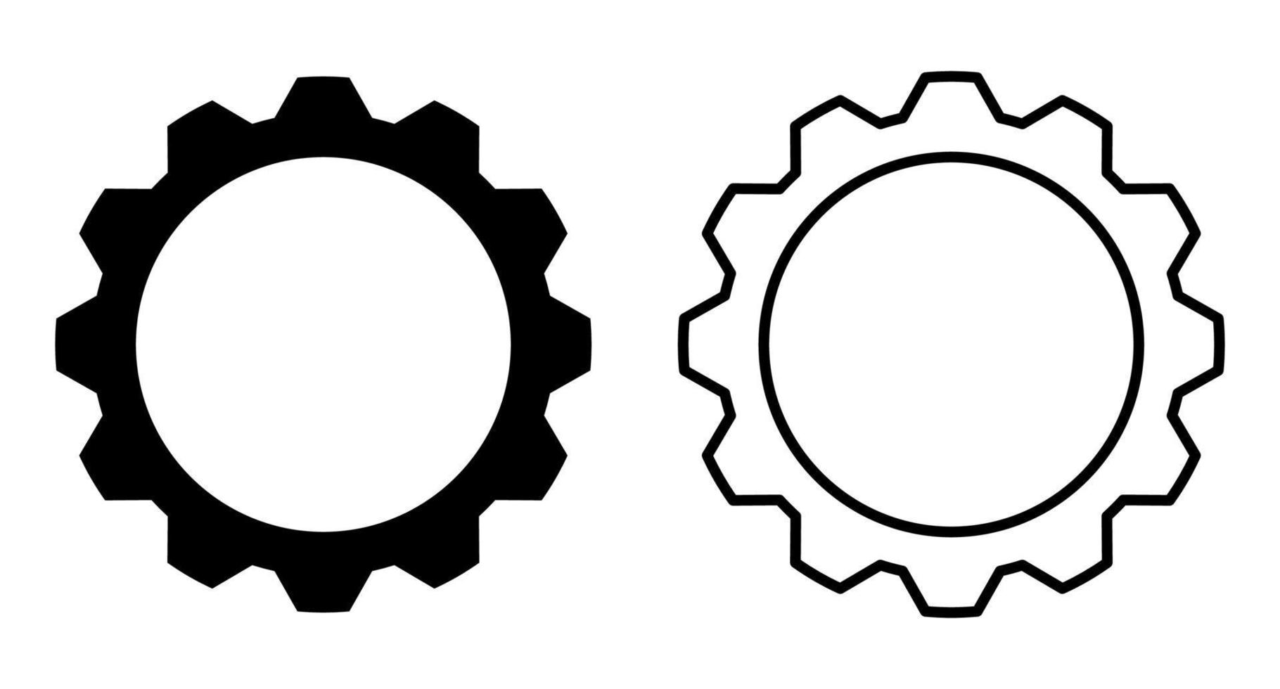 redskap ikoner. svart redskap hjul ikoner. redskap miljö vektor ikon uppsättning. isolerat svart kugghjul mekanism och kugghjul. vektor illustration