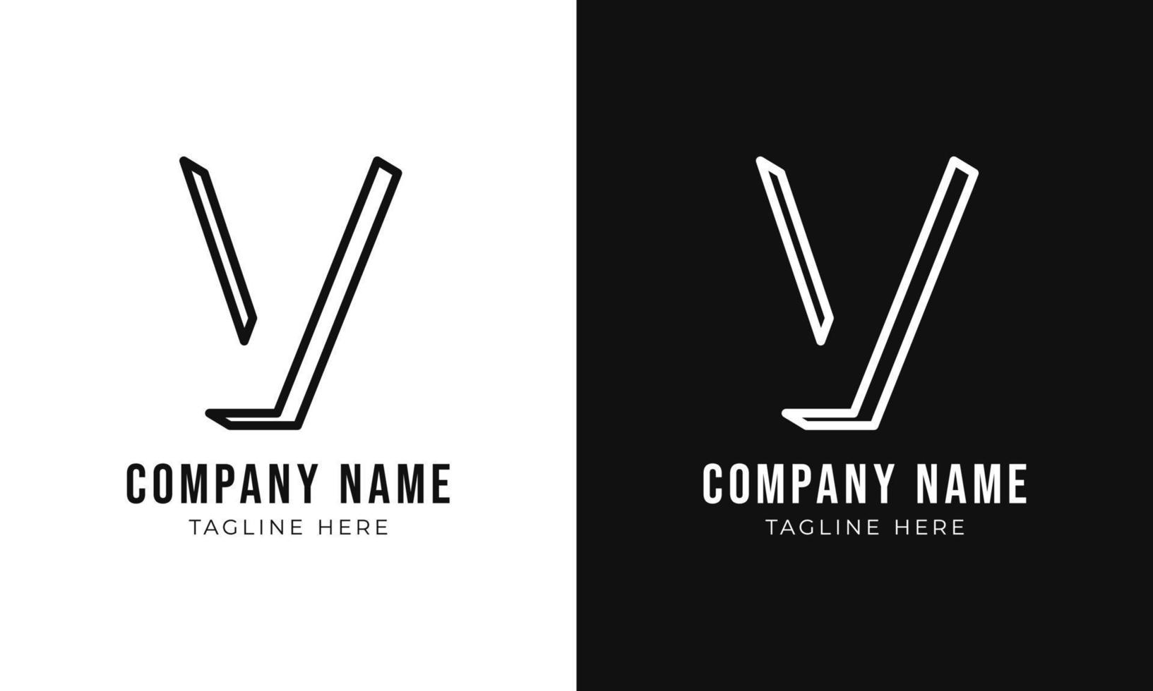 första brev v monogram logotyp design mall. kreativ översikt v typografi och svart färger. vektor