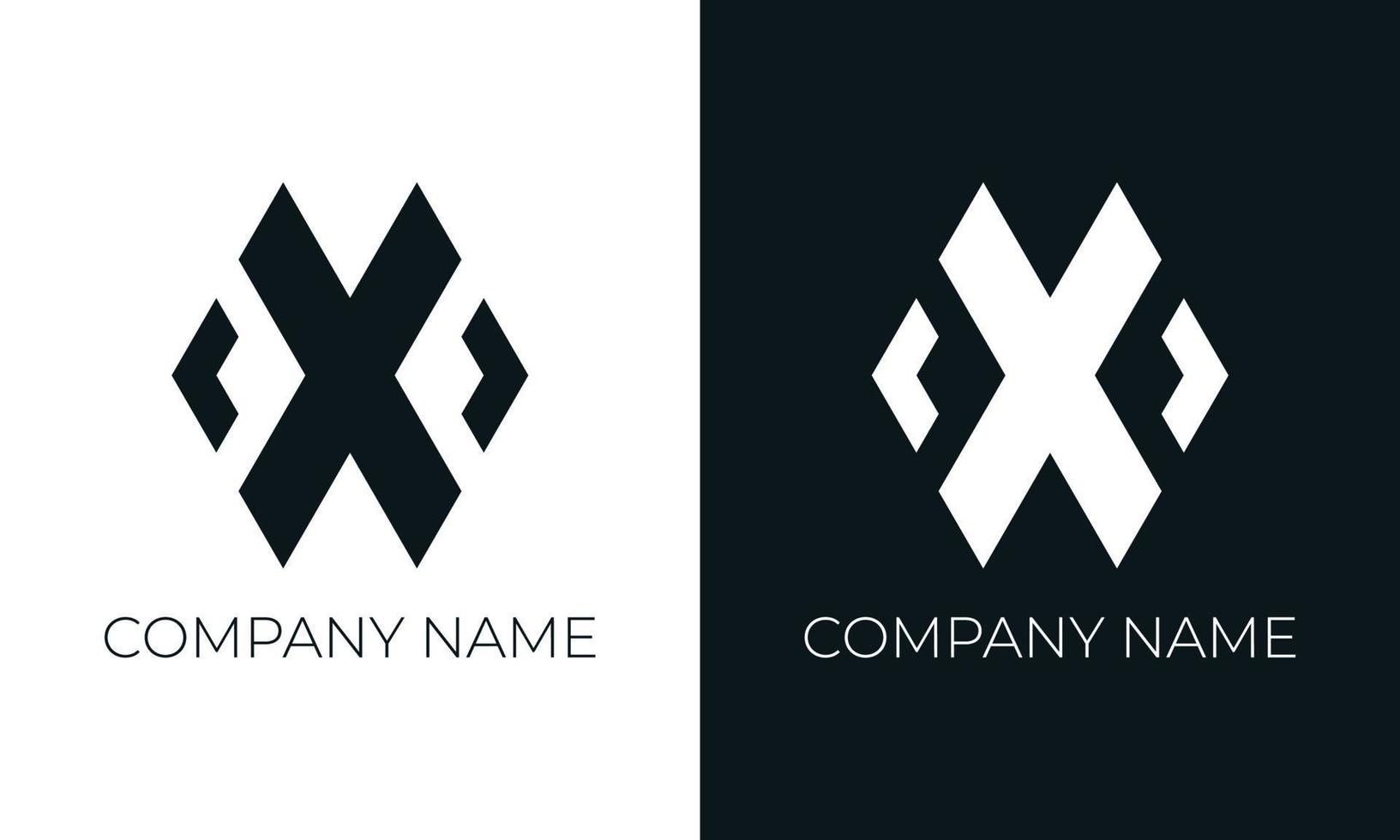 Anfangsbuchstabe x Logo-Vektor-Design-Vorlage. kreative, moderne, trendige x-typografie und schwarze farben vektor