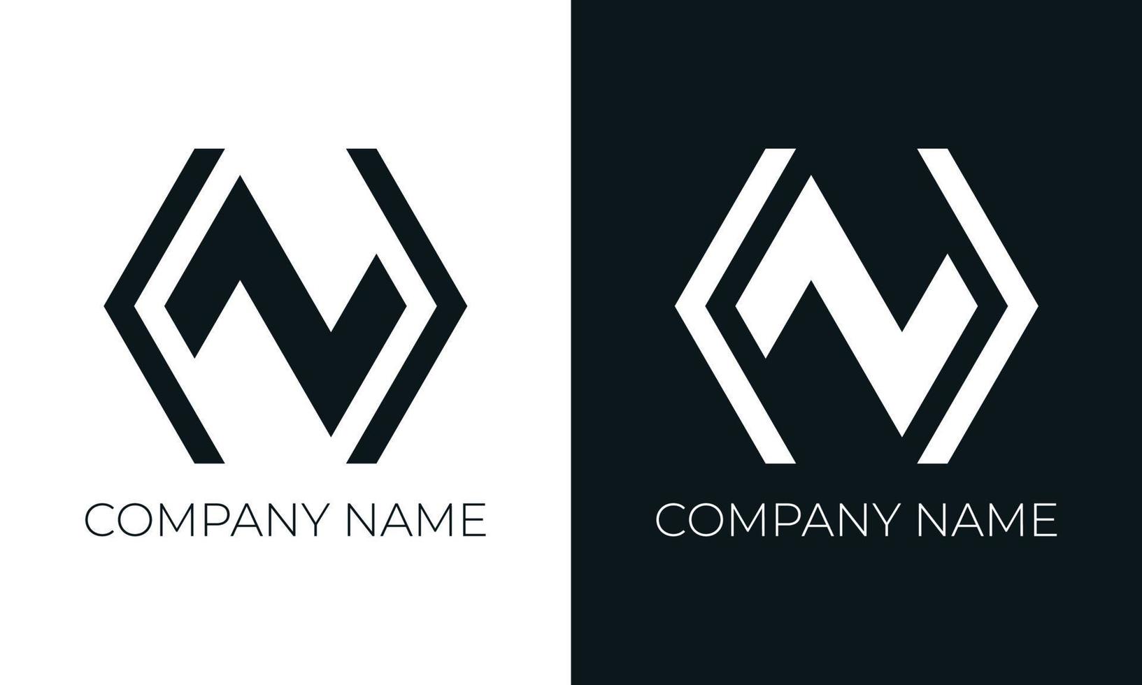 Anfangsbuchstabe n Logo-Vektor-Design-Vorlage. kreative, moderne, trendige typografie und schwarze farben. vektor