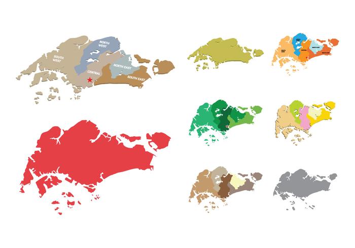 Singapur Karte Vektoren