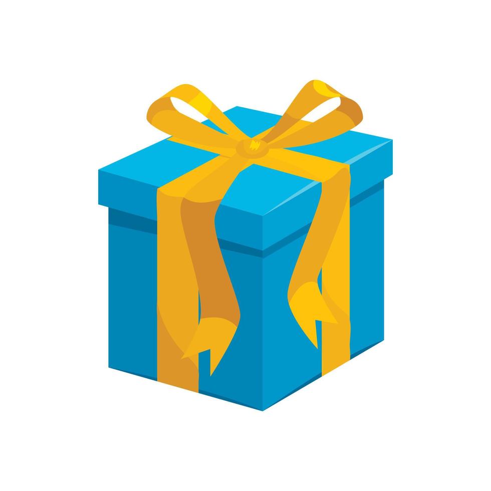 blaue Geschenkbox mit gelbem Bandsymbol vektor