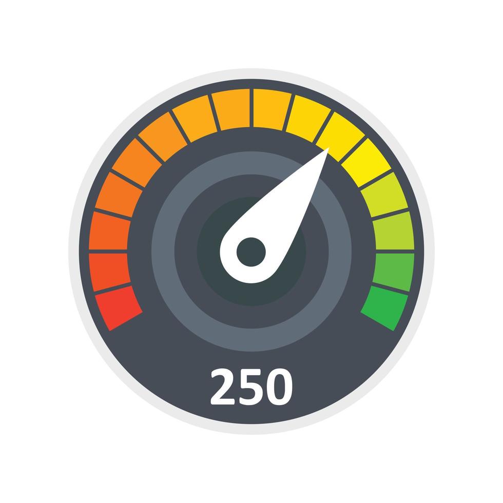 sport bil hastighetsmätare ikon, platt stil vektor