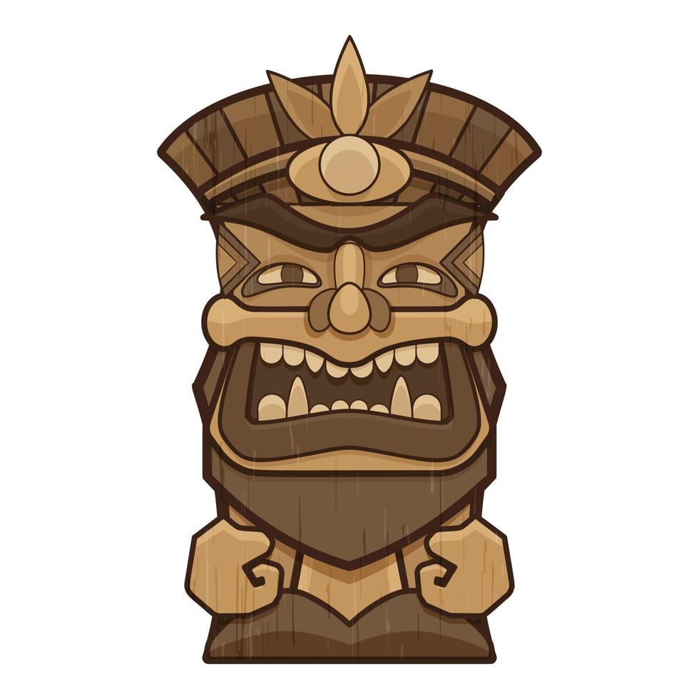 Maske Tiki Idol-Symbol, Cartoon-Stil vektor