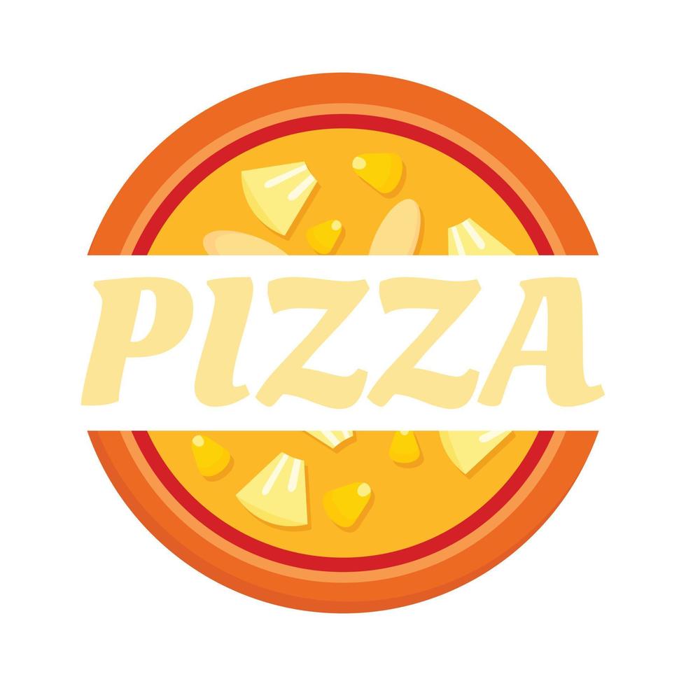 Pizza-Label-Logo, flacher Stil vektor