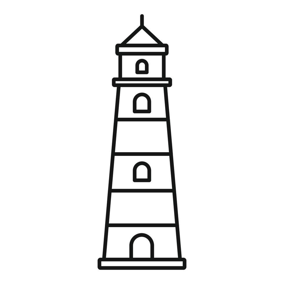 Leuchtturm-Symbol an der Küste, Umrissstil vektor