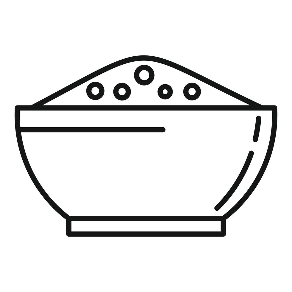 chili peppar skål ikon, översikt stil vektor