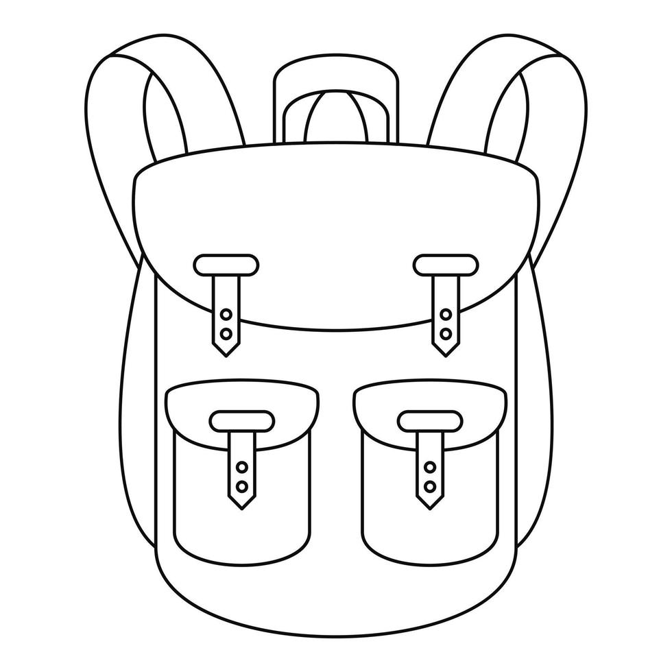 klättrande ryggsäck ikon, översikt stil vektor