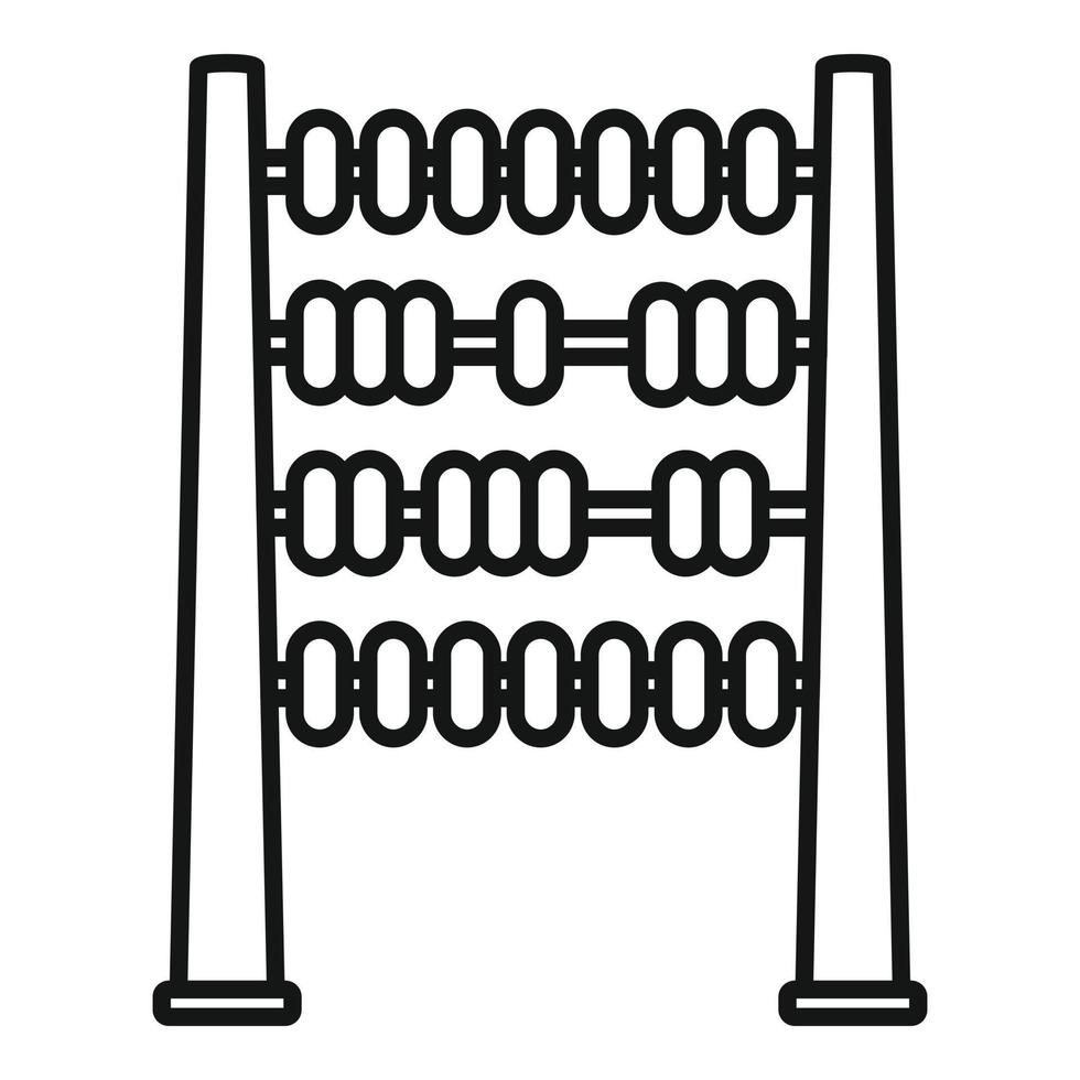 Abakus-Holz-Symbol, Umriss-Stil vektor