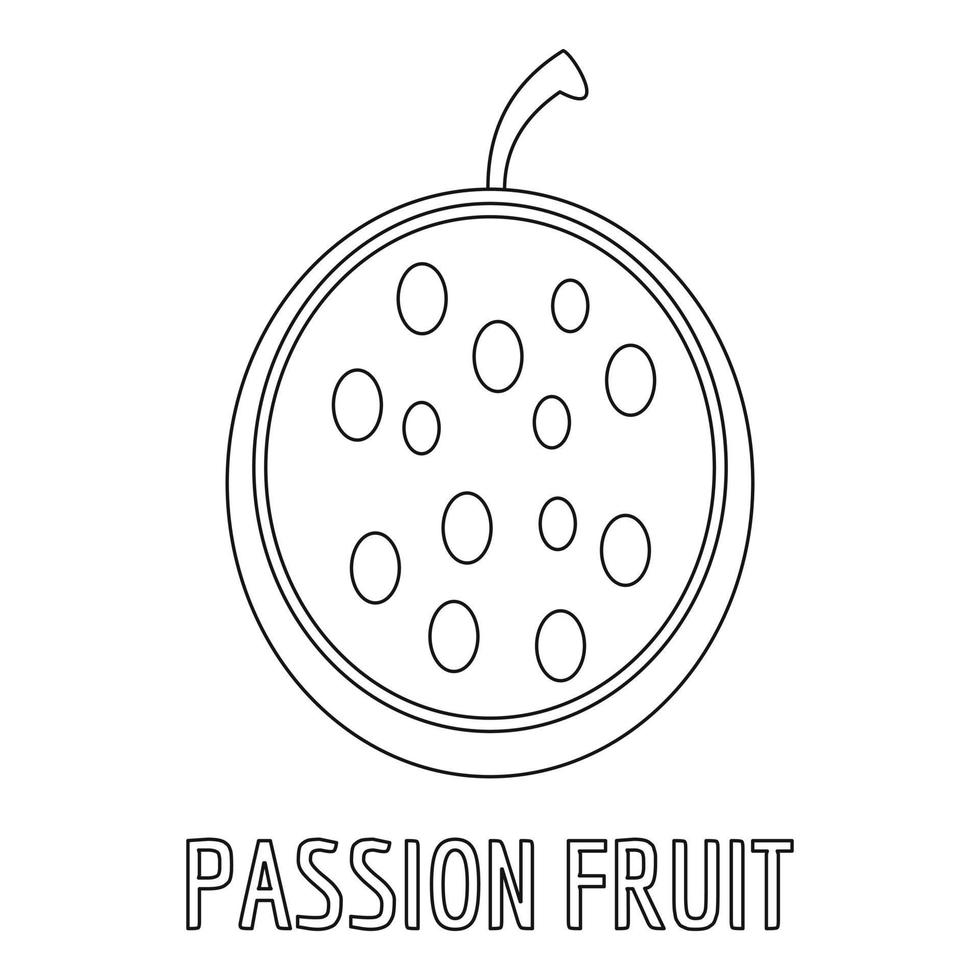 passionen frukt ikon, översikt stil. vektor