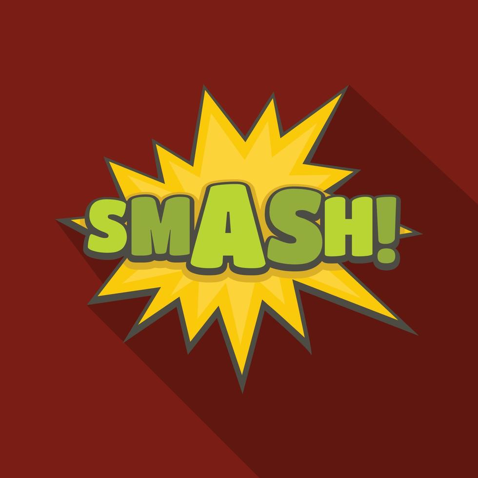 Comic-Boom-Smash-Symbol, flacher Stil vektor