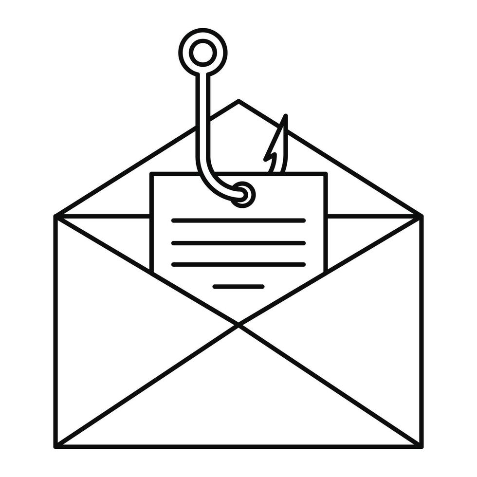 Phishing-Symbol für persönliche Mail, Umrissstil vektor