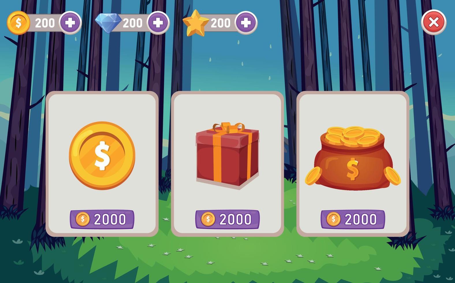 Mobile Game Store, Benutzeroberfläche ui - ux vektor