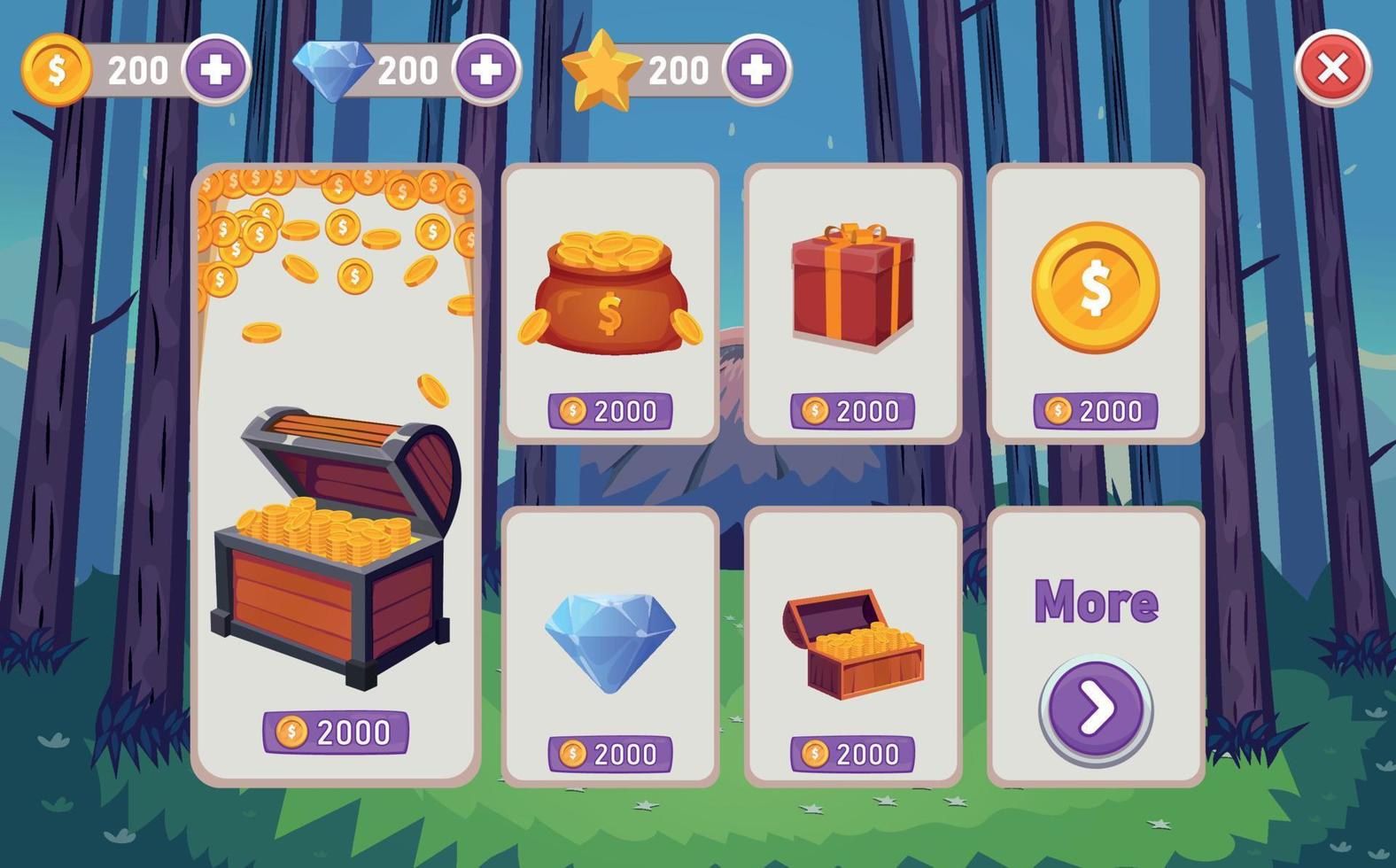 Mobile Game Store, Benutzeroberfläche ui - ux vektor