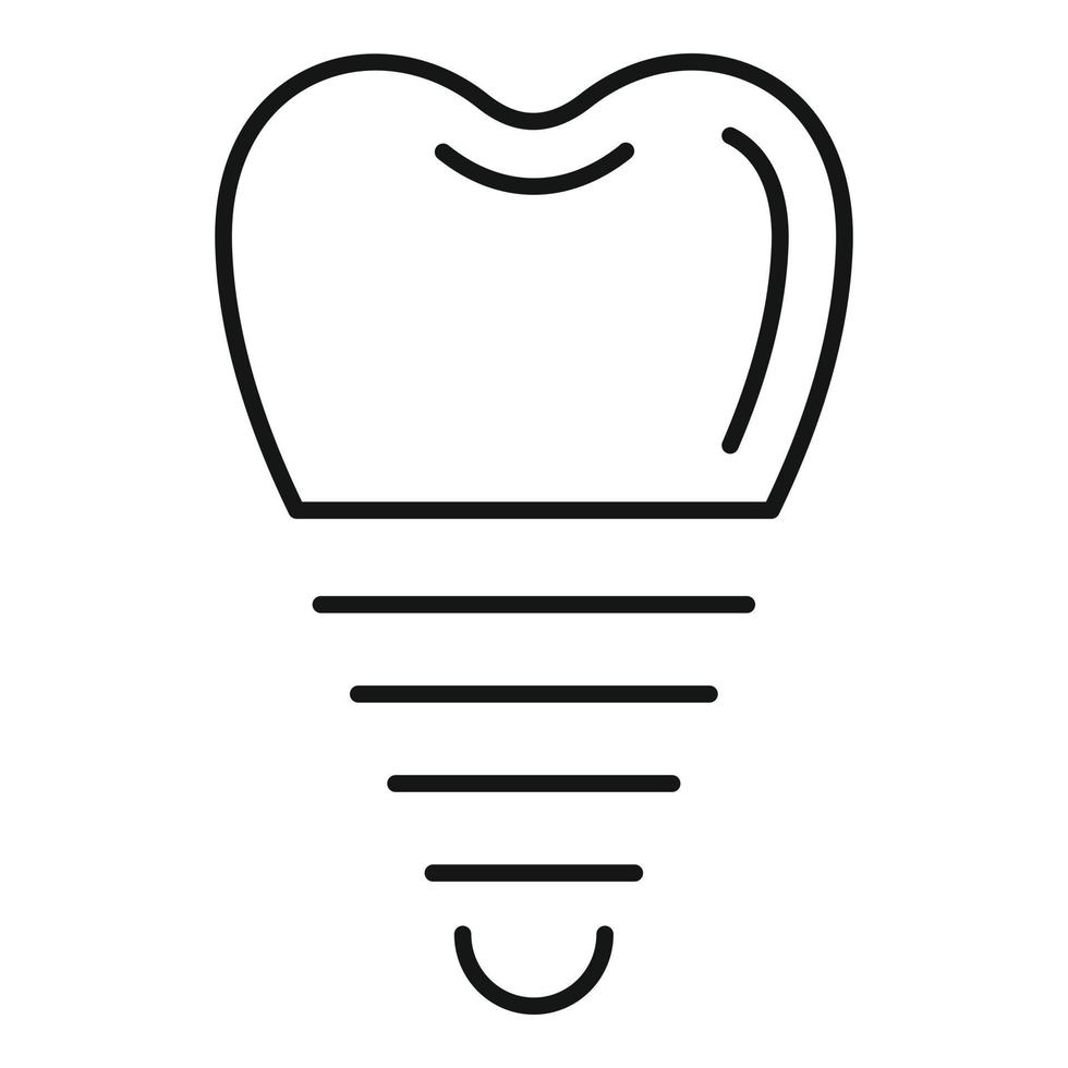tand implantera ikon, översikt stil vektor