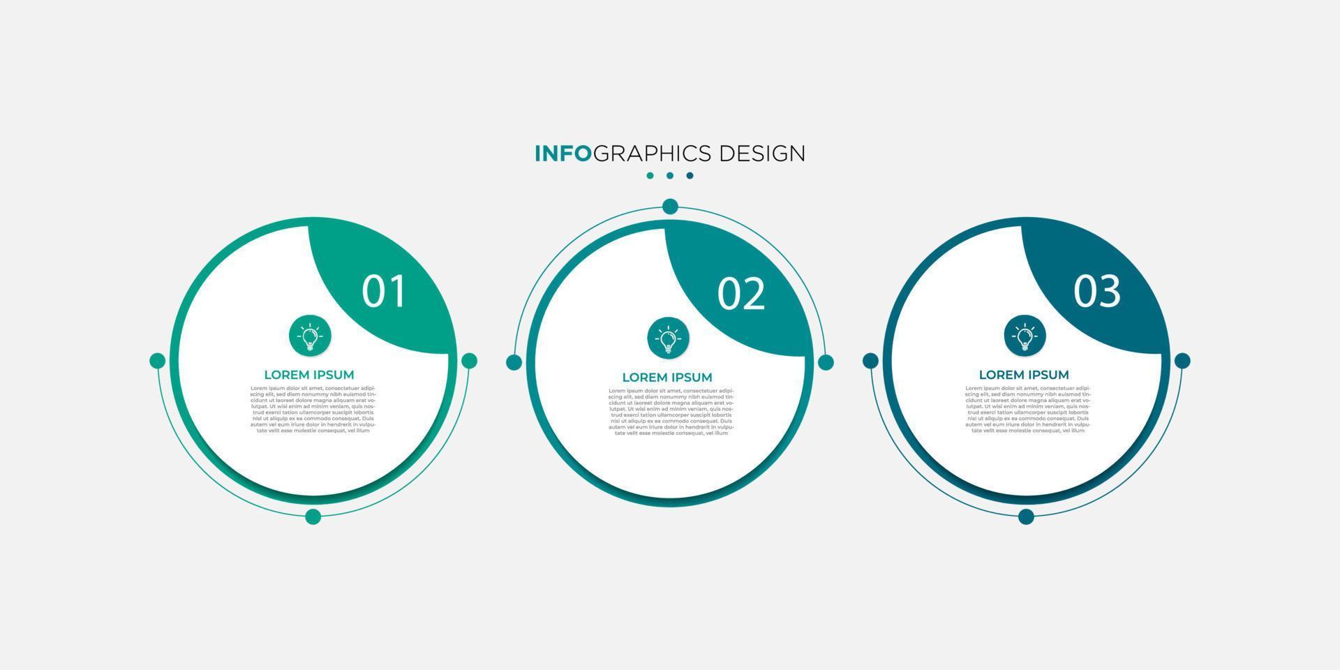 Business-Infografiken-Timeline-Designvorlage mit 3-Schritt- und Optionsinformationen. Premium-Vektor mit bearbeitbarem Zeichen oder Symbol. eps10-Vektor vektor