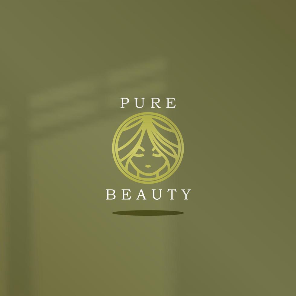 logo icon design schönheit gesichtsform frau farbe gold luxus einfach elegant, für geschäft, schönheitsprodukte eps 10 vektor