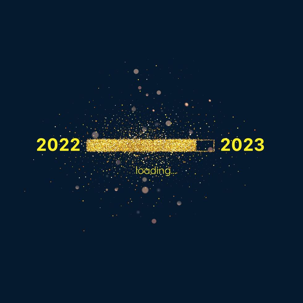 stor uppsättning av 2023 Lycklig ny år logotyp text design. siffra design mall 2022 till 2023. år sväng mot ny år 2023. samling av 2023 Lycklig ny år symboler. vektor illustration med guld.