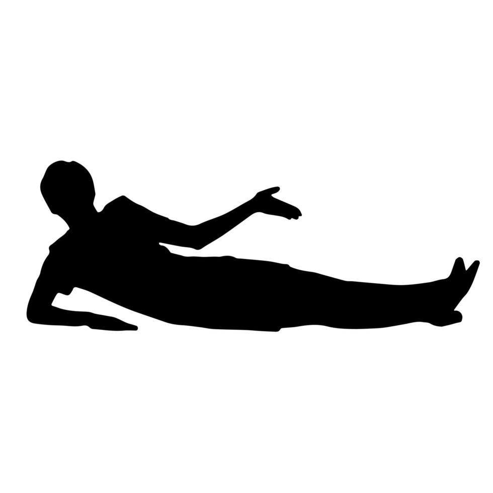 Vektorsilhouetten von Frauen. liegende Frauengestalt. schwarze Farbe auf isoliertem weißem Hintergrund. grafische Darstellung. vektor