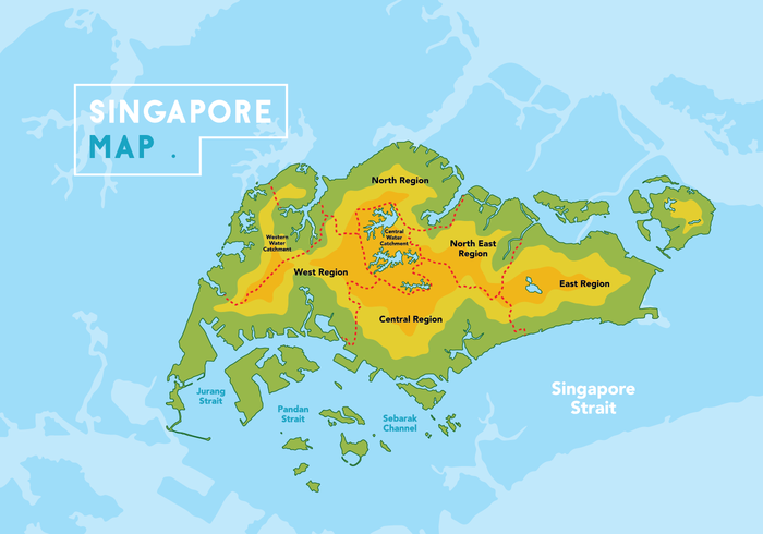 Singapore Karta Vector Illustration