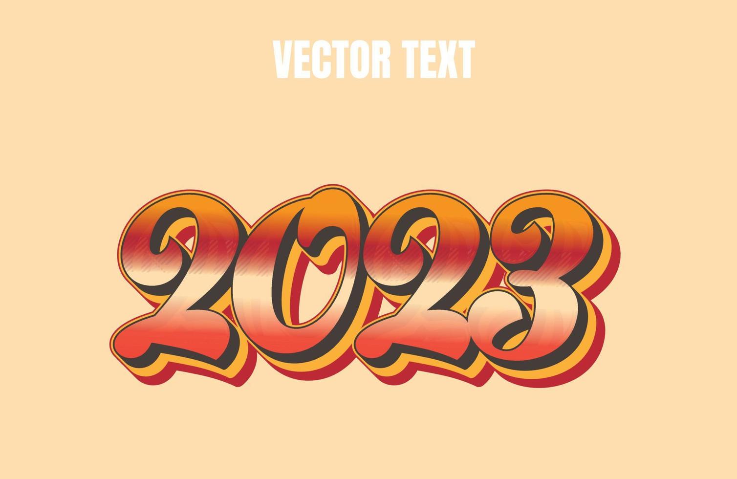 2023 bearbeitbarer Vektortexteffekt vektor