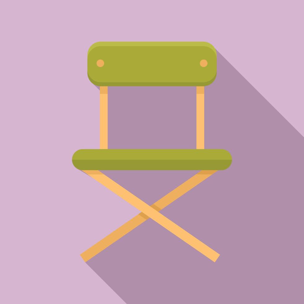 camping bärbar stol ikon, platt stil vektor