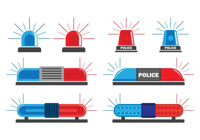 Polizei Lichter Vector Icons Set