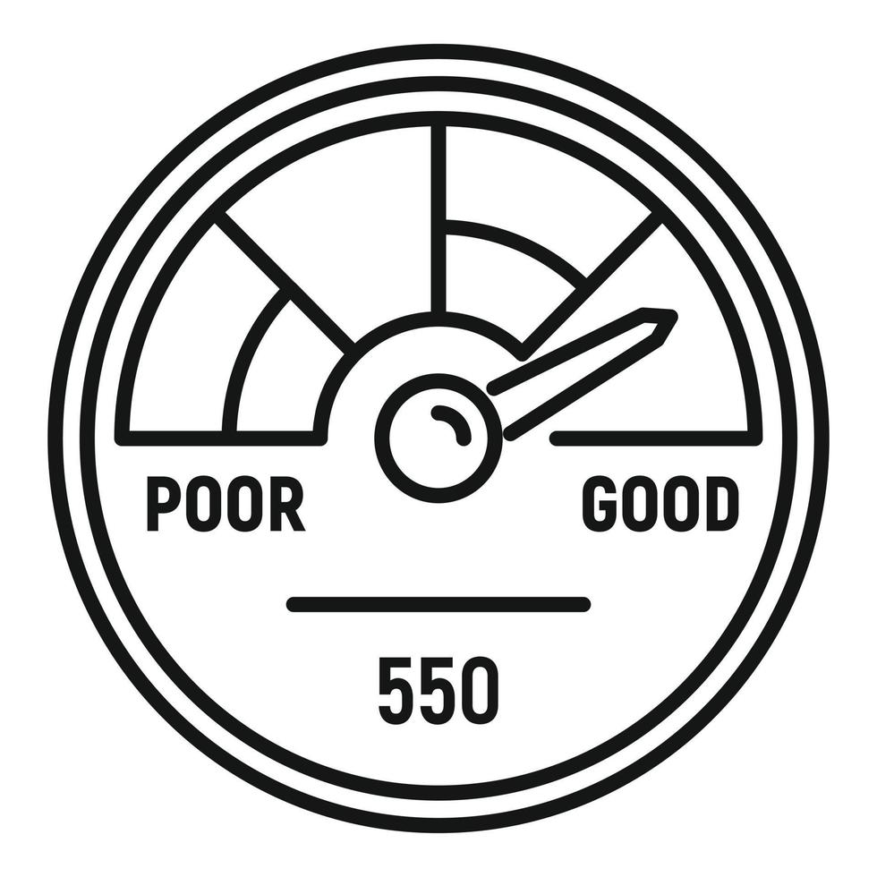 Power Credit Score-Symbol, Umrissstil vektor