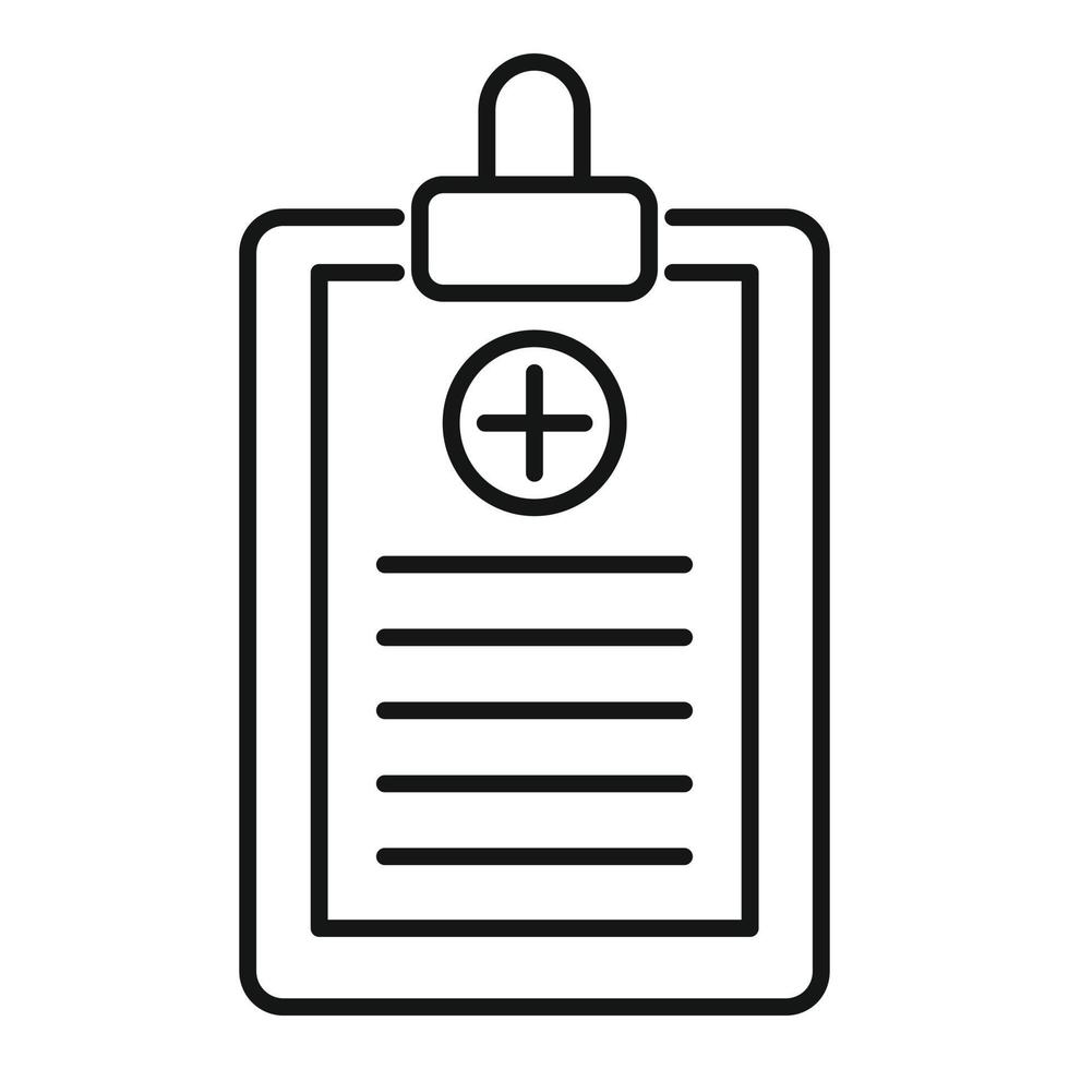 Symbol für Patienten-Checkliste, Umrissstil vektor