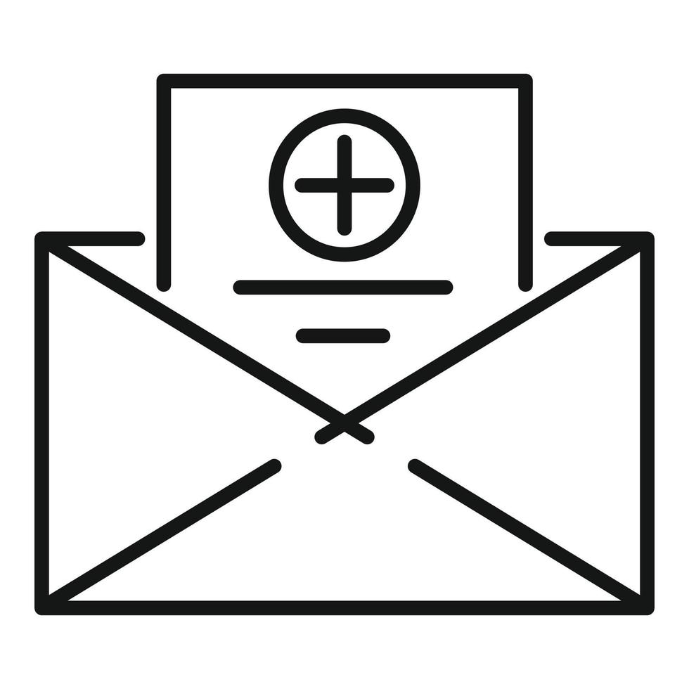 Arzt-Mail-Symbol, Umrissstil vektor