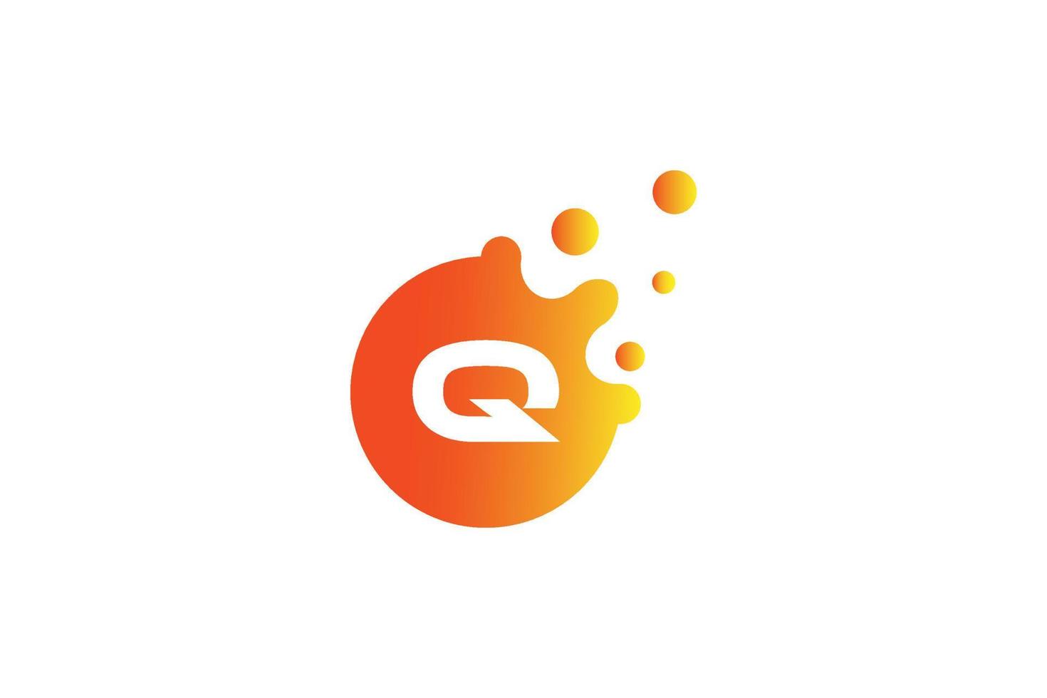 Buchstabe q-Logo. q Briefdesignvektor mit Punktvektorillustration. buchstabenmarkenlogo mit orange und gelbem verlauf. vektor