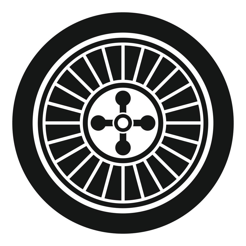 Casino-Rad-Symbol, einfacher Stil vektor