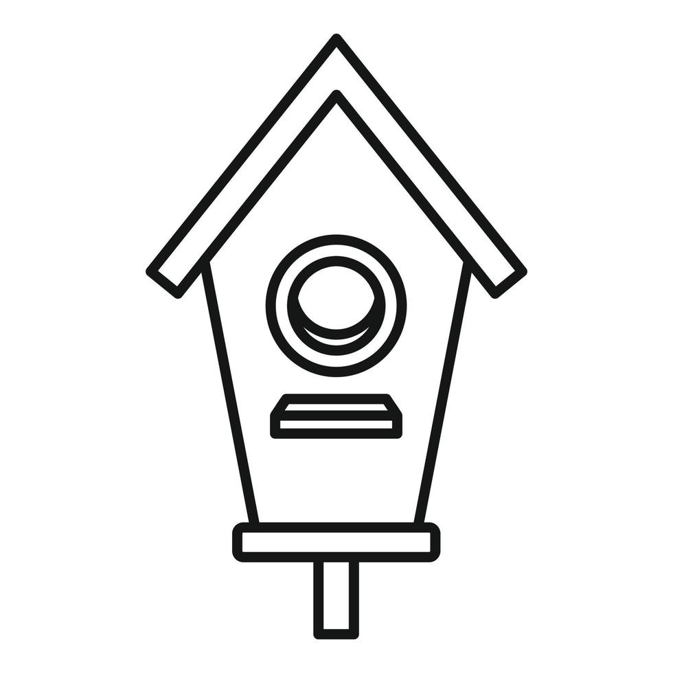 dubbel- fågel hus ikon, översikt stil vektor