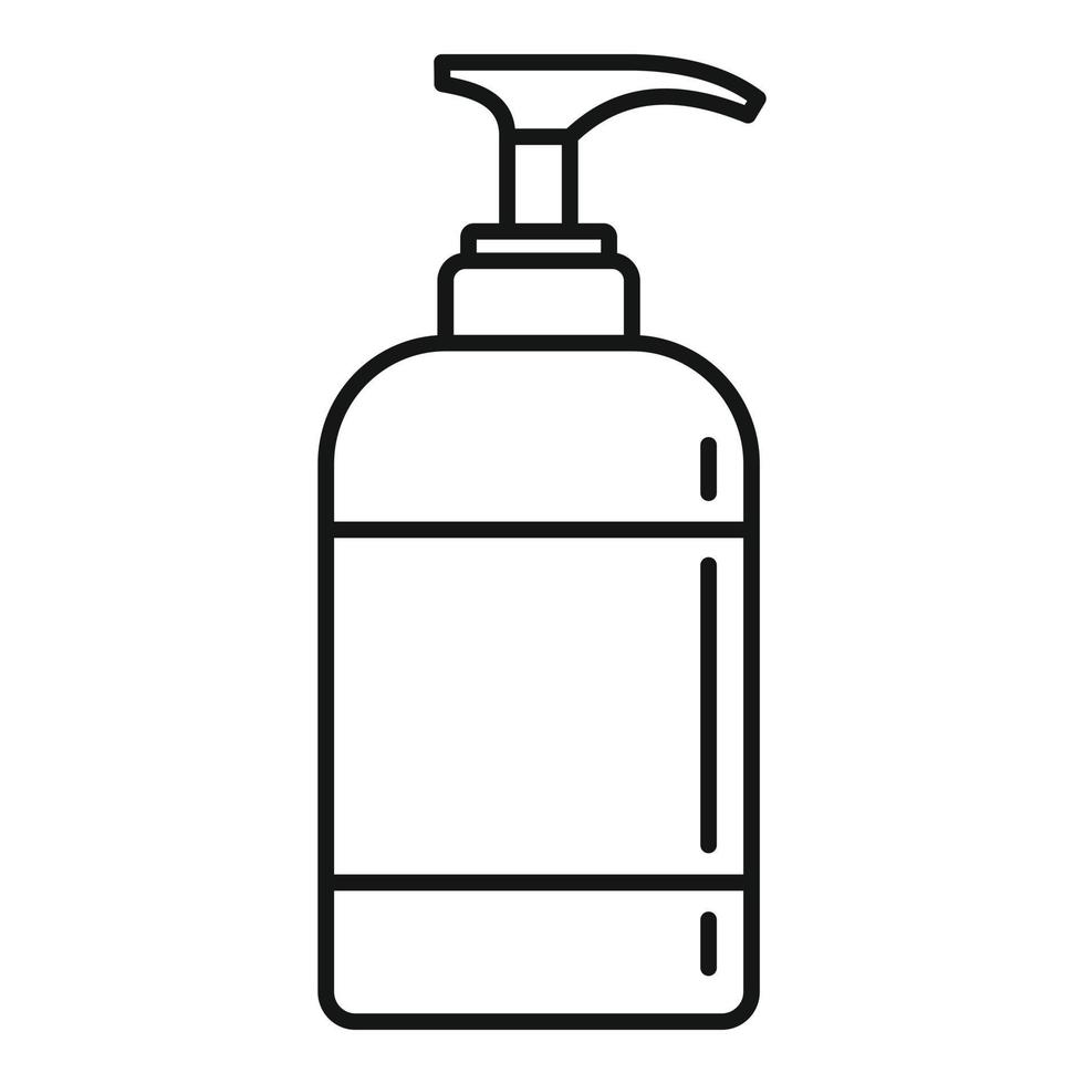 desinfektionsmedel dispenser flaska ikon, översikt stil vektor