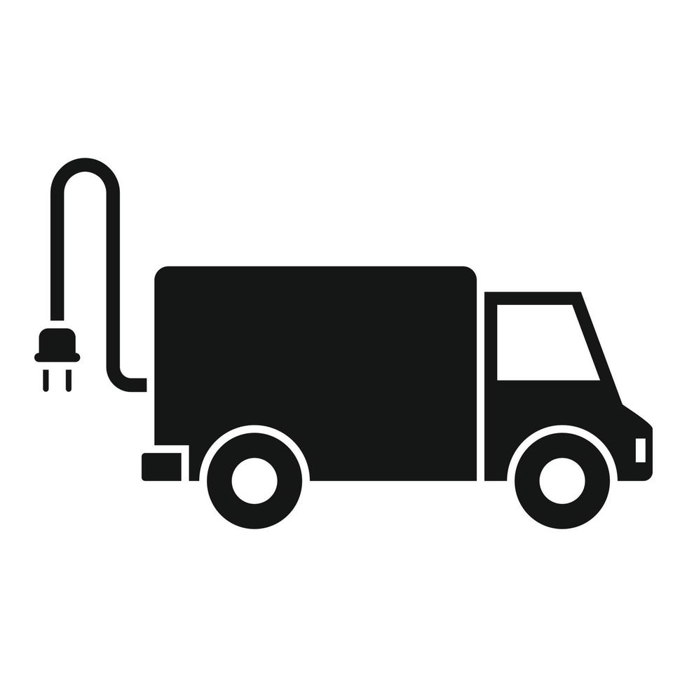 elektrisk lastbil ikon, enkel stil vektor