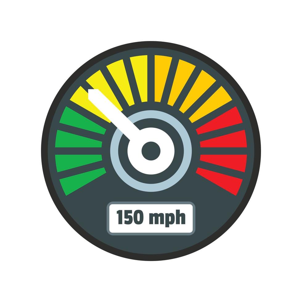 bunte Tachometer-Symbol, flacher Stil vektor