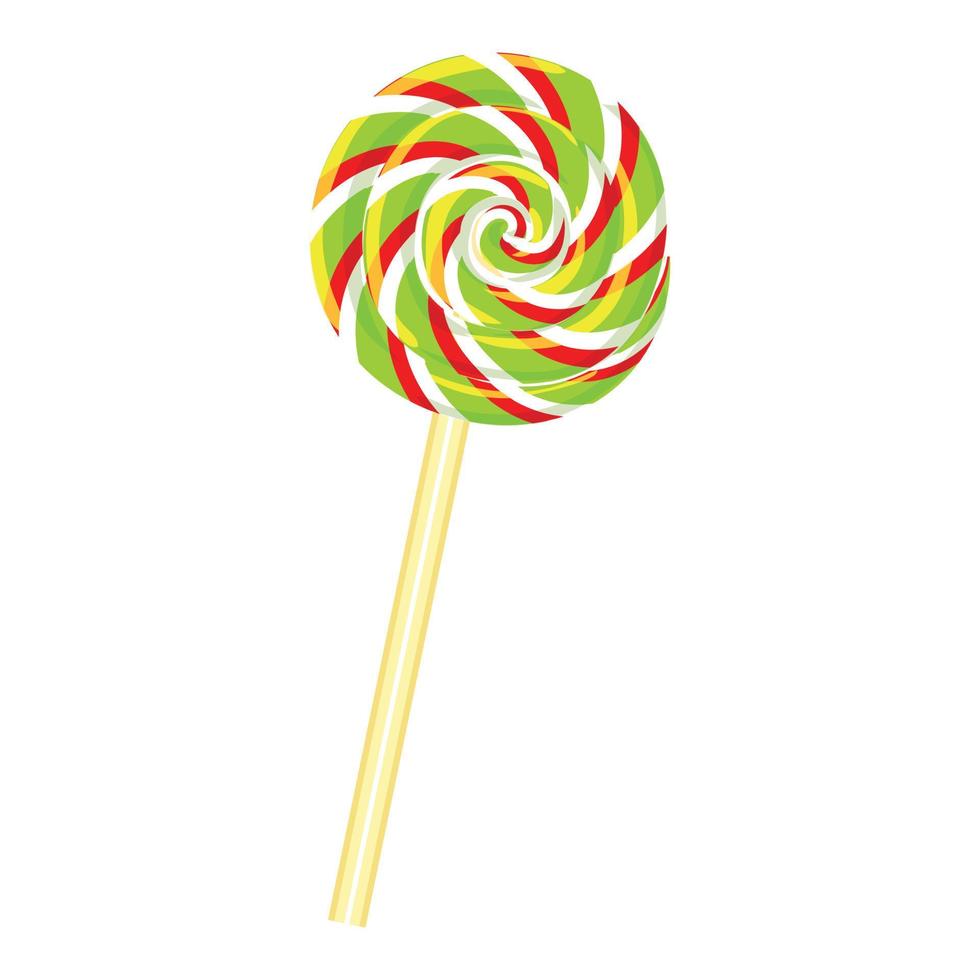 Candy Swirl Stick-Symbol, Cartoon-Stil vektor