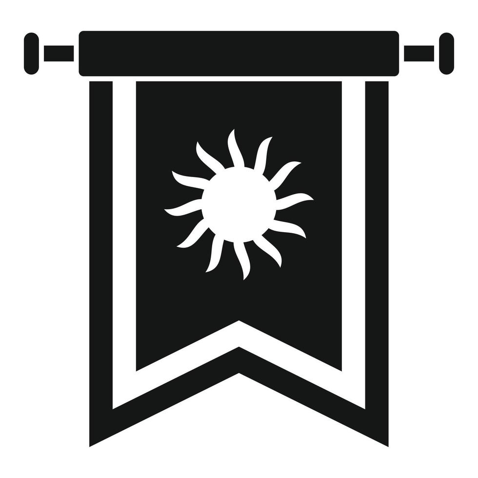 Royal Knight Flag Icon, einfachen Stil vektor