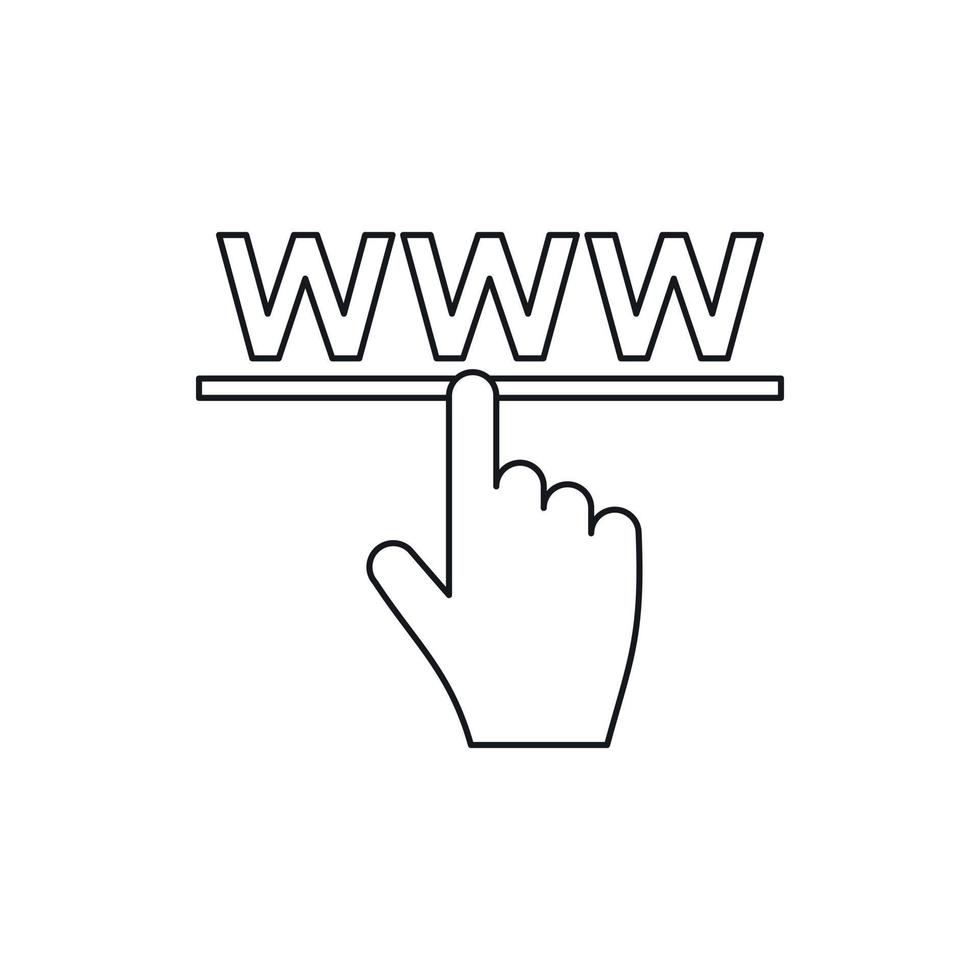 Hand-Cursor-Symbol im Umrissstil vektor
