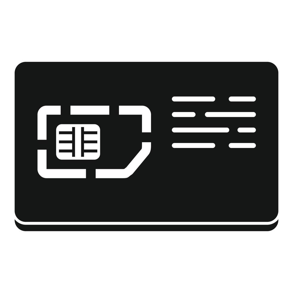 Symbol für mobile SIM-Karte, einfacher Stil vektor