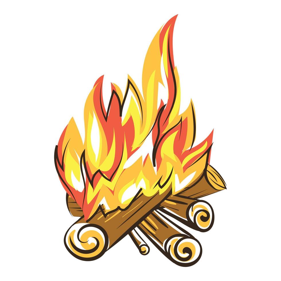 Nacht Lagerfeuer-Symbol, Cartoon-Stil vektor