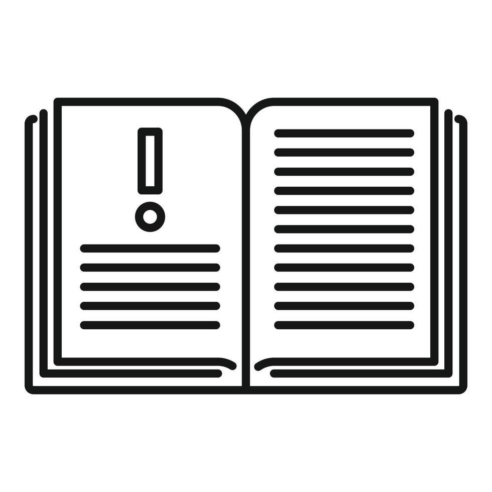 Symbol für offenes Innovationsbuch, Umrissstil vektor
